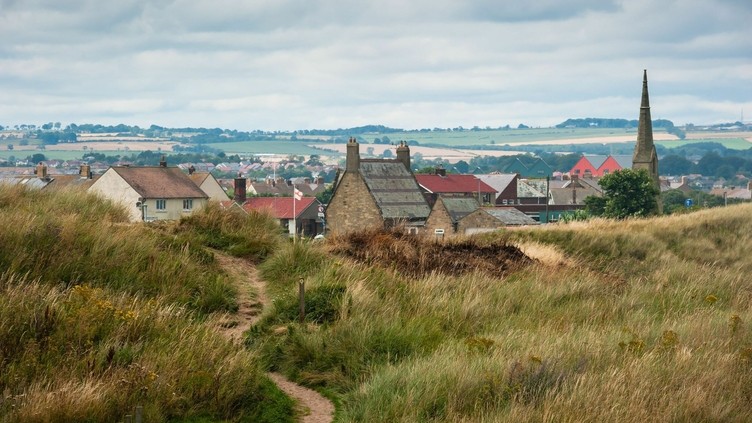 Coastal path towards Amble, Northumberland, England